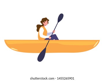 woman with boat and adventure rowing