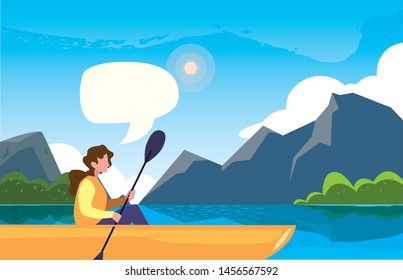 woman with boat and adventure rowing