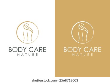 woman body beauty skin care logo design vector