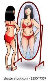 Woman with body image problems