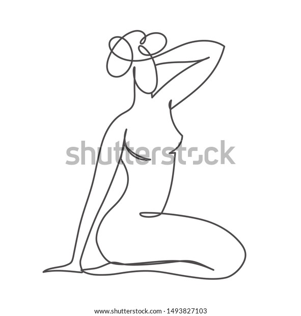 Download Woman Body Line Art Logo Design Stock Vector Royalty Free 1493827103