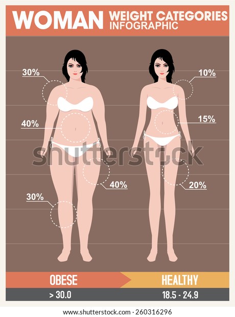 Woman Body Mass Graphics Health Diet Stock Vector Royalty Free