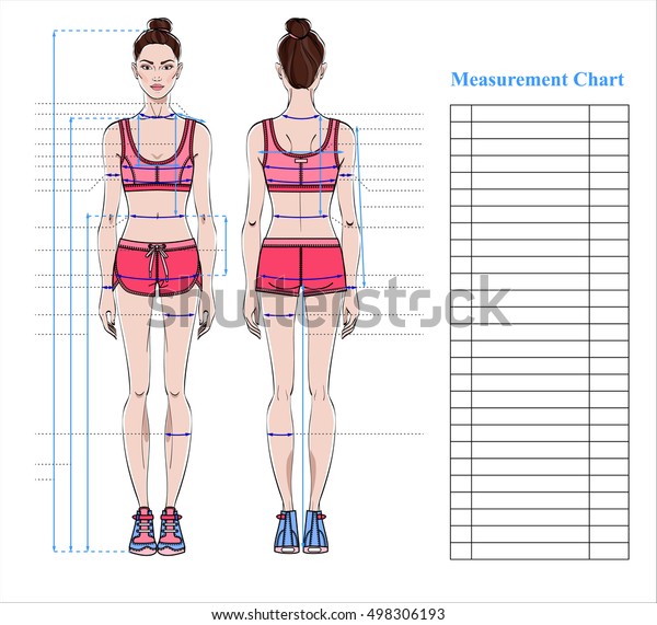 Woman Body Measurement Chart Scheme Measurement Stock Vector