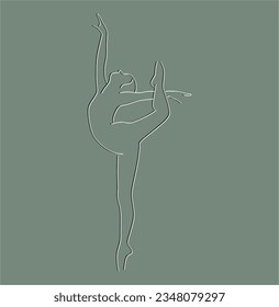 Iconos de contorno corporal de la mujer. Niñas de bailarinas vectoriales estilizadas. Imagen abstracta del cartel de chica para centro de bienestar, deporte, baile, salón de belleza y spa. Ilustración aislada del vector