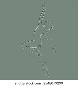 Iconos de contorno corporal de la mujer. Niñas de bailarinas vectoriales estilizadas. Imagen abstracta del cartel de chica para centro de bienestar, deporte, baile, salón de belleza y spa. Ilustración aislada del vector