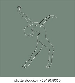 Iconos de contorno corporal de la mujer. Niñas de bailarinas vectoriales estilizadas. Imagen abstracta del cartel de chica para centro de bienestar, deporte, baile, salón de belleza y spa. Ilustración aislada del vector