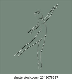 Iconos de contorno corporal de la mujer. Niñas de bailarinas vectoriales estilizadas. Imagen abstracta del cartel de chica para centro de bienestar, deporte, baile, salón de belleza y spa. Ilustración aislada del vector