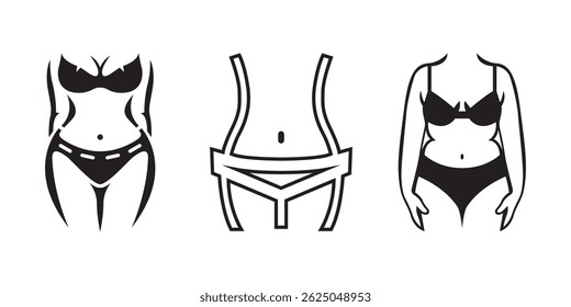 Woman body outline in silhouette style wearing swimsuit or underwear
