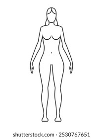 Woman body shape. Female figure silhouette. Vector illustration image.
