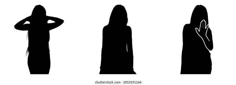 Woman body silhouette, Design for banner, landing page or woman day, isolated on white background