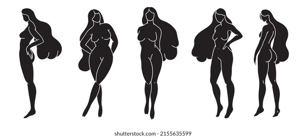 Woman body silhouette. Vector 
 illustration of a female. EPS woman for creating fashion prints, postcard, wedding invitations, banners, arrangement illustrations, books, covers. 