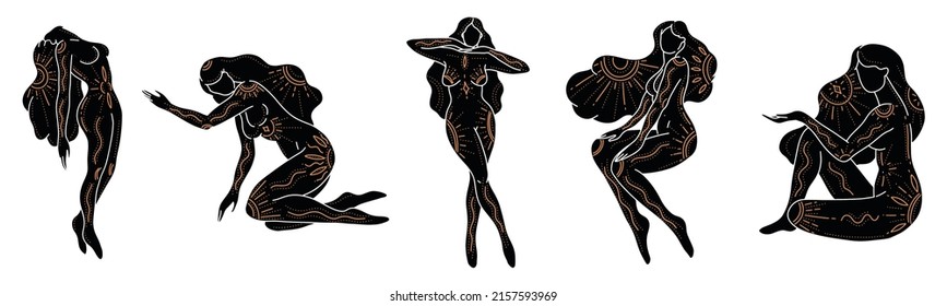 Woman body silhouette. Vector 
 illustration of a female. EPS woman for creating fashion prints, postcard, wedding invitations, banners, arrangement illustrations, books, covers. 