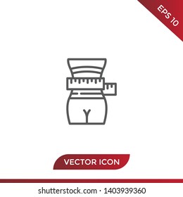 Woman body size vector icon isolated on white background