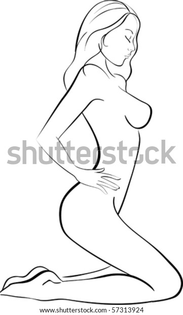 Woman Body Sketch Sit