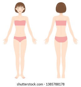 woman body style front and back