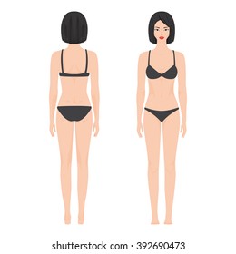 Woman body template. Vector illustration.