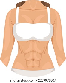 Woman body upper part. Female anatomy front