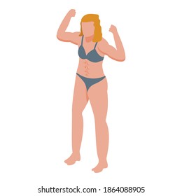 Woman bodybuilding icon. Isometric of woman bodybuilding vector icon for web design isolated on white background