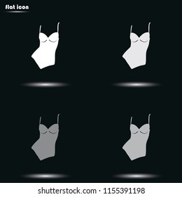Woman bodysuit flat grayscale vector icon.