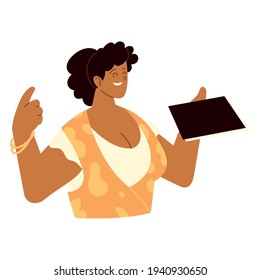 woman with book character isolated