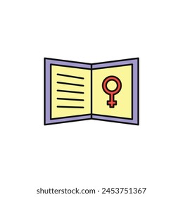 woman book vector type icon