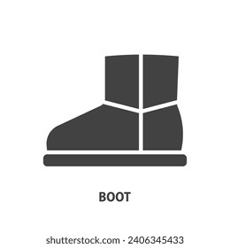 Woman boot glyph icon.  Vector illustration. 