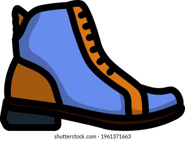 Woman Boot Icon. Editable Bold Outline With Color Fill Design. Vector Illustration.