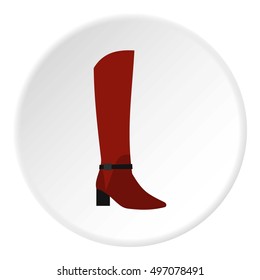 Woman boot icon. Flat illustration of shoe vector icon for web design