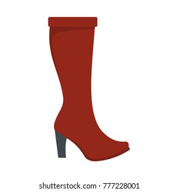 Woman boot icon. Flat illustration of woman boot vector icon isolated on white background