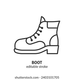 Woman boot line icon.  Vector illustration. Editable stroke.
