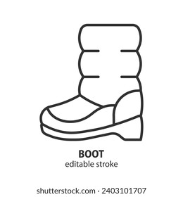 Woman boot line icon.  Vector illustration. Editable stroke.