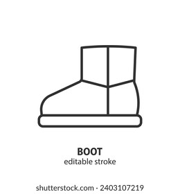 Woman boot line icon.  Vector illustration. Editable stroke.