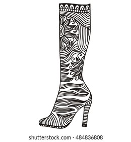 Woman boot pattern. Vector illustration.