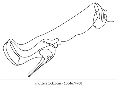 woman boot shoes one line