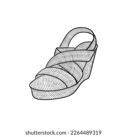 Woman boot shoes vintage style illustration design
