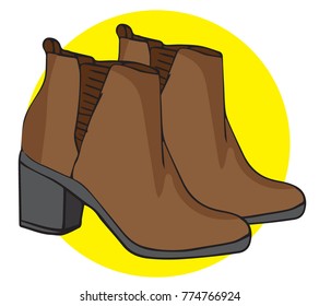 Woman boot of vector illustration 