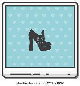 Woman boots flat vector icon.