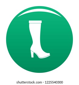 Woman boots icon. Simple illustration of woman boots vector icon for any any design green