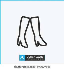 woman boots icon. Simple outline woman boots vector icon. On white background.
