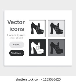 Woman boots placed on web page template flat vector icon.