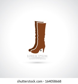 Woman boots symbol - vector illustration
