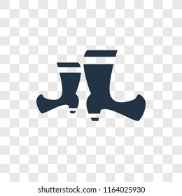 Woman boots vector icon isolated on transparent background, Woman boots logo concept