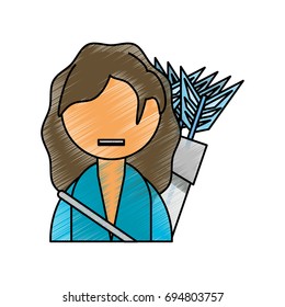Woman with bow arrows