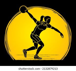 Woman Bowling Sport Player Action Cartoon Graphic Vector