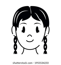 woman with braids on background
