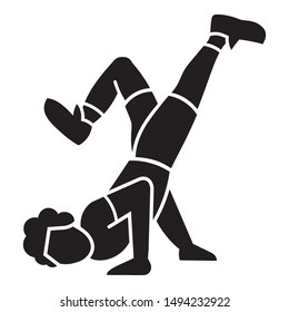 Woman break dancer icon. Simple illustration of woman break dancer vector icon for web design isolated on white background