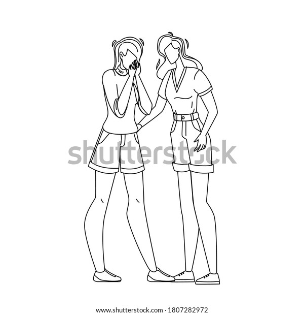 Woman Breakup Girlfriend Broken Love Heart Stock Vector Royalty Free