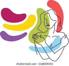 WOMAN Breast Cancer Colors Medicine