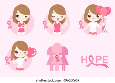 woman with breast cancer on the pink background