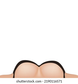 Woman Breast With Copy Space Banner Template. EPS10 Vector